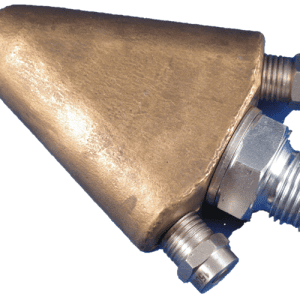brass plough jet for desilting in sewers and pipes
