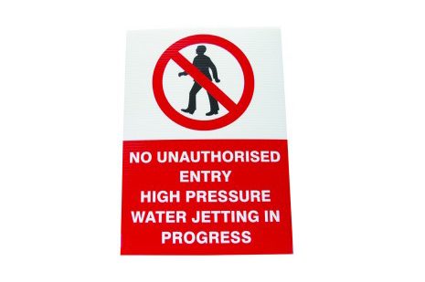 High Pressure Water Jetting Sign