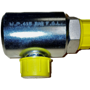 415 bar (6,000 psi) angle swivel joint for high pressure hose reel. Male 1/2"/Male 1/2".